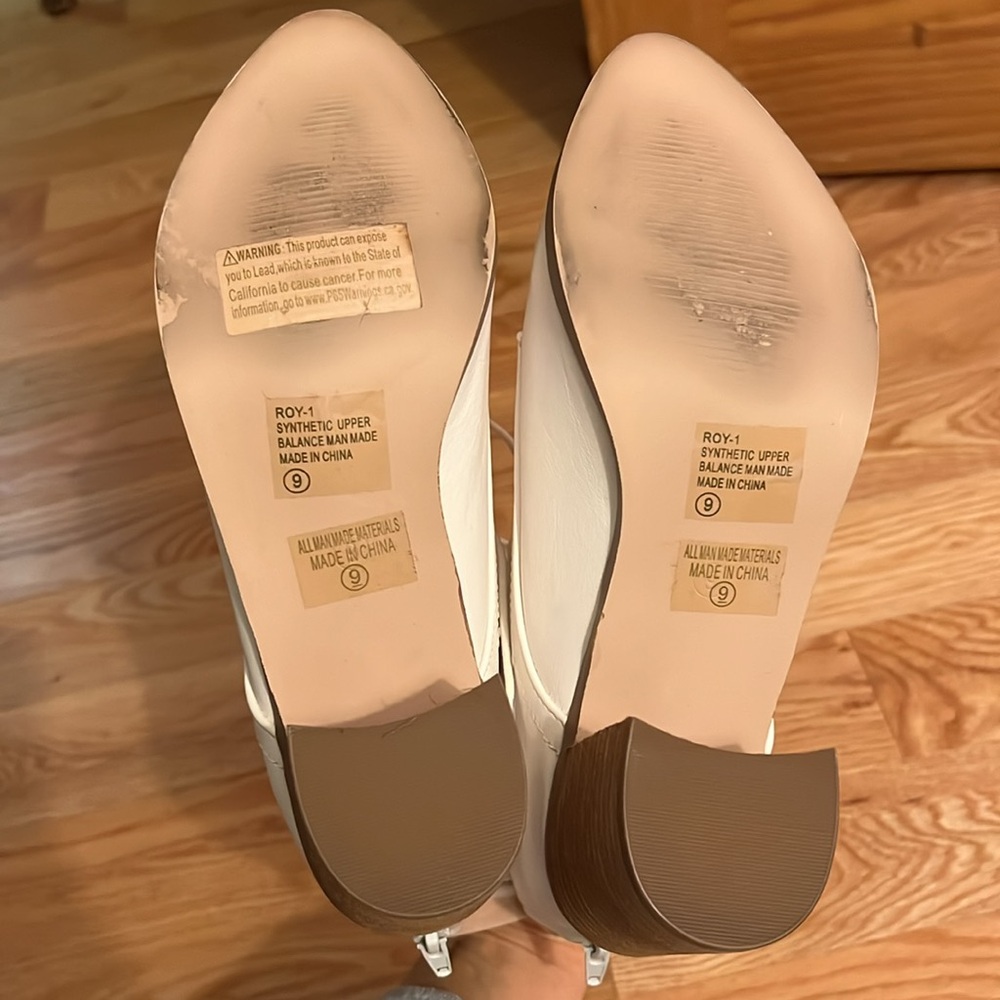 BOGO Chase + Chloe White Lace-Up Ankle Boots with Stacked Heel - Picture 5 of 5